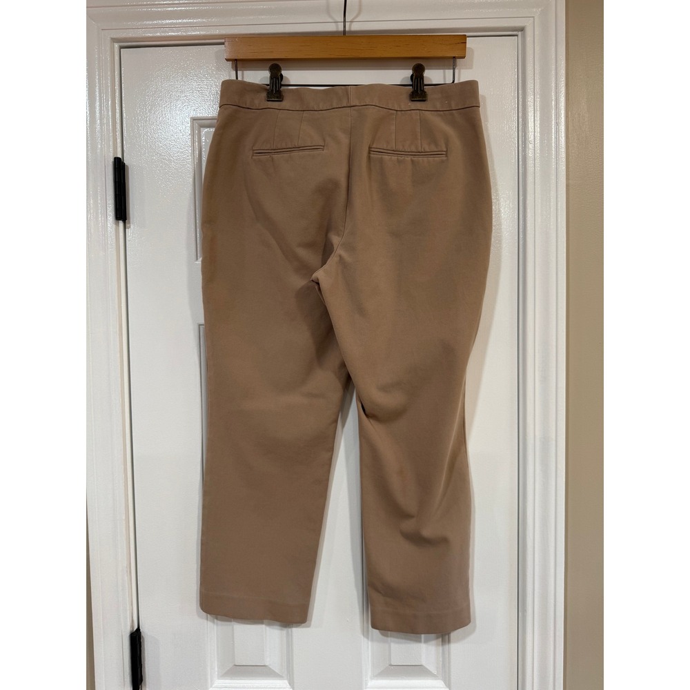 Ann Taylor Petite Kate Fit Tan Khaki Straight Leg Cropped Dress Pants 6P
